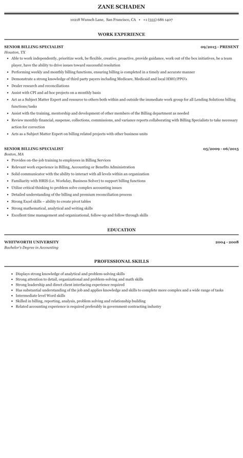 resume format  medical billing accounts receivable resume sample