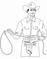 Coloring Cowboy Pages Printable Print Coloringkids sketch template