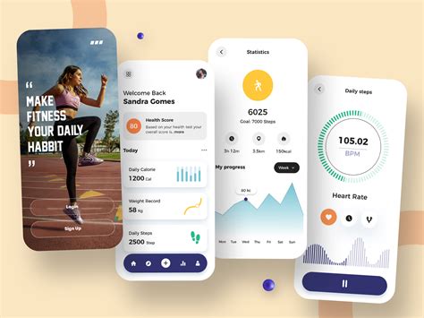 fitness tracker app design  cmarix technolabs  dribbble
