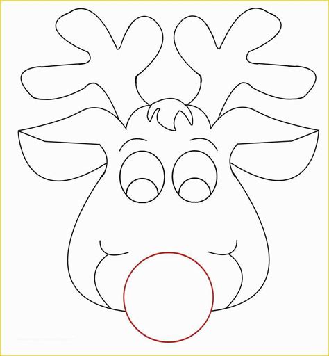 printable christmas craft templates  rudolph reindeer face craft