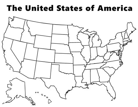 american states map coloring page  printable coloring pages