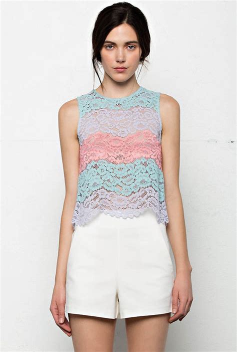 tops spring nymph color block lace top sincerely sweet