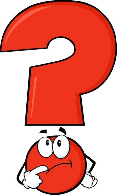 premium vector red question mark character thinking