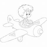 Airplane Pilot Coloring Pages Plane Travel Surfnetkids Train Space Air sketch template