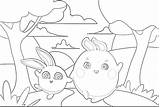 Bunnies Coloring sketch template