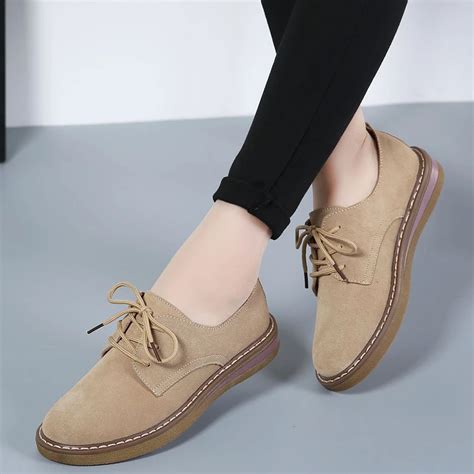 spring  leather casual shoes women flats shoes lace  fashion single shoes  slip