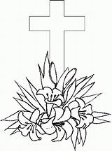 Coloring Pages Printable Cross Easter Kids Friday Good Crosses Print Color Drawing Flowers Lily Christian Book Sheets Colouring Children Jesus sketch template