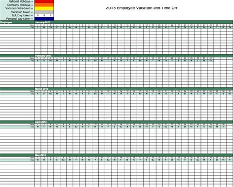 Best Excel Pto Calendar Pipeline Template