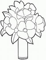 Coloring Bouquet Flower Pages Flowers Printable Template Preschool Comments Library Coloringhome sketch template