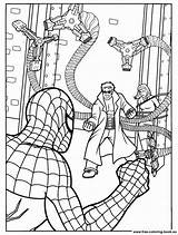 Coloring Pages Spiderman Spider Cartoon Man Color Doc Ock Printable Sheets Book Kids Mary Jane Print Octopus Doctor Character Saving sketch template