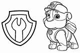 Paw Patrol Coloring Rubble Badge Coloriage sketch template