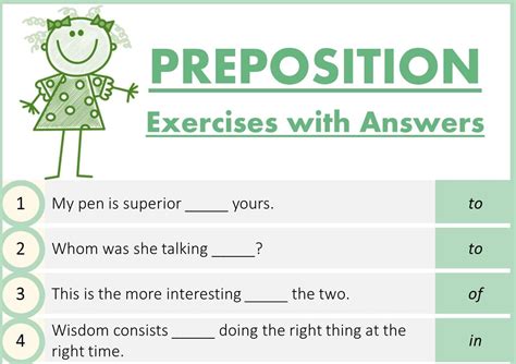 mixed preposition exercises  answers examplanning