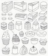Coloring Drawing Drawings Pages Cute Draw Food Kids Cakes Cake Doodle Dessert Print Printable Cupcake Bakery Sweet Colouring Wayne Thiebaud sketch template