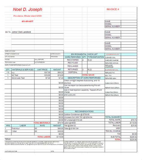 service invoice     word excel psd