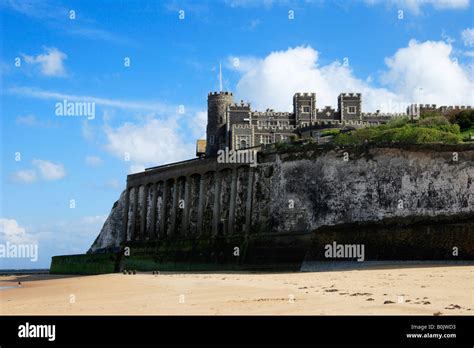 kingsgate castle viewed  kingsgate bay kent england stock photo alamy