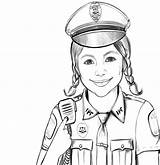 Polisi Mewarnai Wanita Hitam Putih Kartun Policeman Karikatur Bonikids Masjid Ak0 Kelinci sketch template