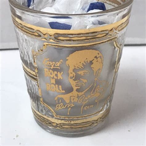 elvis presley collectable souvenir shot glass gold design ebay