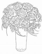 Coloring Pages Rose Flower Roses Printable Kids Bouquet Advanced Color Print Flowers Adult Birthday Sheets Happy Difficult Coloringhome Colouring Wedding sketch template