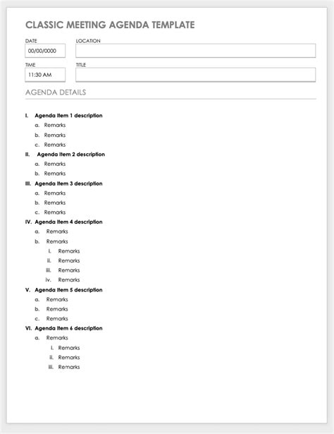 meeting forms template