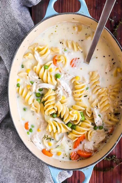 easy creamy chicken noodle soup recipe savory nothings