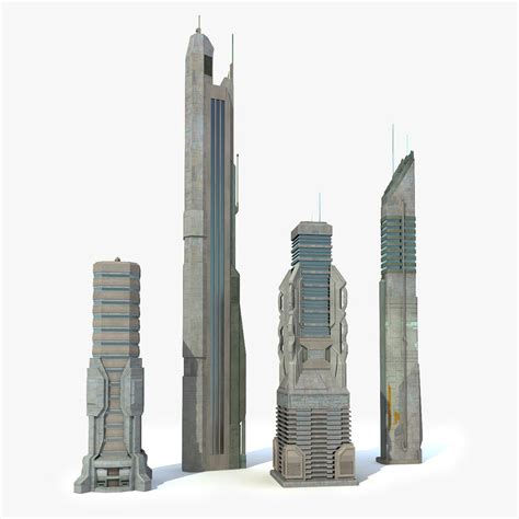 3d sci fi city 4 model