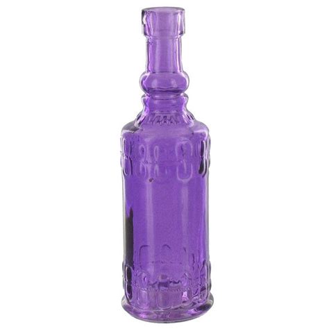 Purple Carved Colored Glass Bottle 2 99 Hlobby Colored Glass Bottles