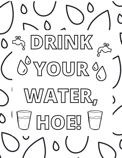 drinking water coloring pages