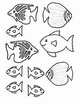 Fish Template Coloring Pages Printable Templates Fishes Kids Saltwater Print Cutouts Loaves Kissing Lips Craft Crafts Color Underwater Ocean Sea sketch template