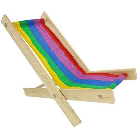 wooden toy folding beach chair multicolored striped fabric