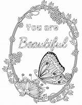 Coloring Pages Colouring Inspirational Quotes Adult Quote Books Uplifting Sheets Beautiful Adults Printable Butterfly Color Words Famous Meaningful Find Choose sketch template