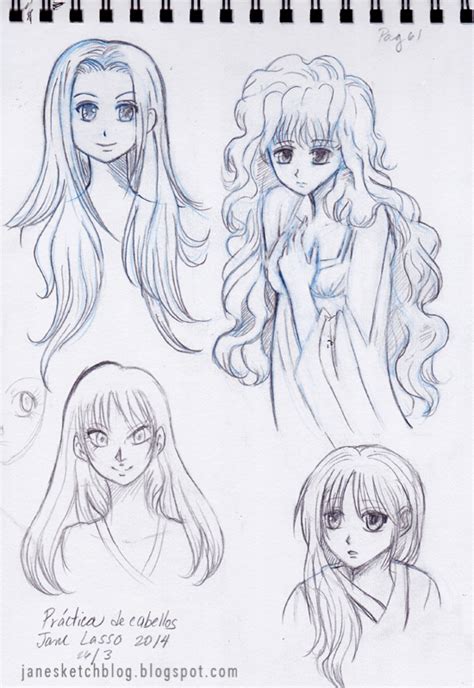 Práctica De Cabellos Manga Dibujos Y Sketches De Jane Lasso