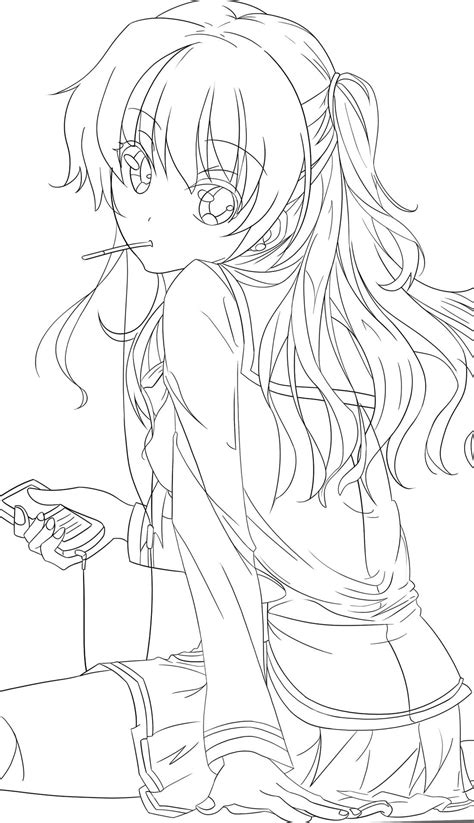 printable anime girl beautiful coloring pages