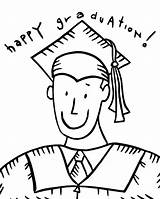 Graduation Coloring Pages Happy Boy Cap Color Library Comments Colorluna sketch template