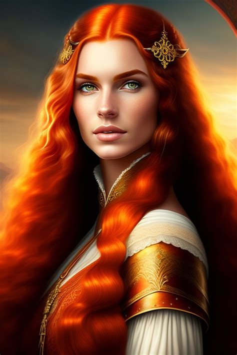 ai generated redhead woman golden free image on pixabay