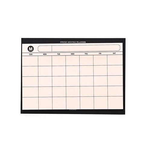 beautiful simple style monthly paper pad  sheets white pink diy monthly planner desk agenda