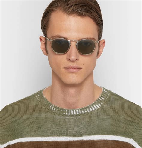Oliver Peoples Roone D Frame Acetate And Silver Tone Sunglasses In