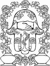 Coloring Hamsa Pages Hand Printable Color Fatima Designs Adults Book Getcolorings Books Zentangle Pattern Draw Dover Publications Adult Hobby Eye sketch template