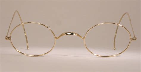 optometrist attic st2 gold wire rim oval antique eyeglasses