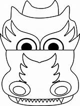 Dragon Chinese Head Coloring Template Face Year Kids Drawing Lion Dragons Children Simple Craft Pages Clipart Crafts Cliparts Mask Paper sketch template