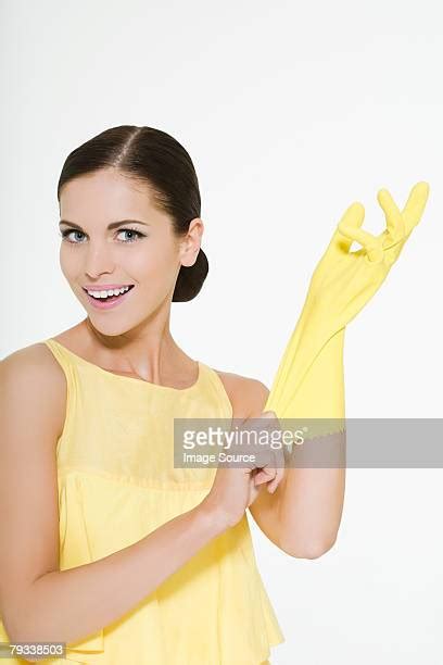 Housewife Wearing Rubber Gloves Photos And Premium High Res Pictures