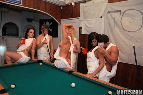 three yummy babes get nailed at a college toga party gone
