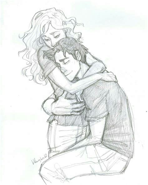 Pin By Lukä 🥰 On Dibujo Percabeth Fan Art Romantic Couple Hug
