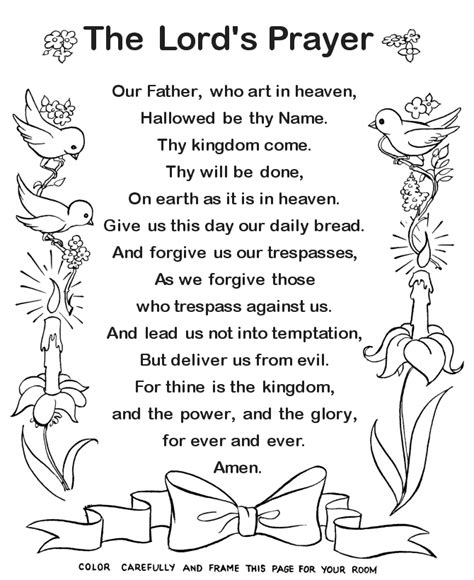 lord  prayer coloring pages  children coloring home