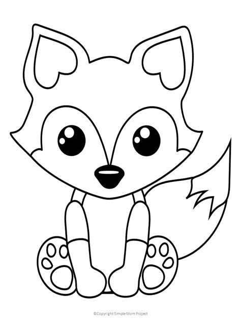printable baby fox coloring page fox coloring page kids