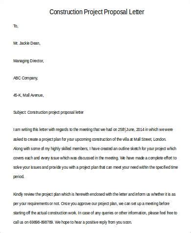 proposal letter sample  construction master  template document