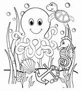 Coloring Ocean Pages Printable Little Ones sketch template