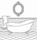 Coloring Bathtub Pages Stamps Clipart Digital Colouring Printable Bathrooms Paper Doll Choose Board Webstockreview sketch template
