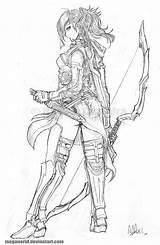 Ranger Elven Meganerid Deviantart Archer Elf Character Fantasy Tattoo Drawing Coloring Zeichnungen Pages Disney Drawings Dnd Female Dragons Dungeons Sketches sketch template