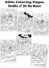 Coloring Pages Bible Rock House Wise Man Built His Stories Parable Activities Colouring Two Upon School Sheets Sunday Mylittlehouse Preschool sketch template