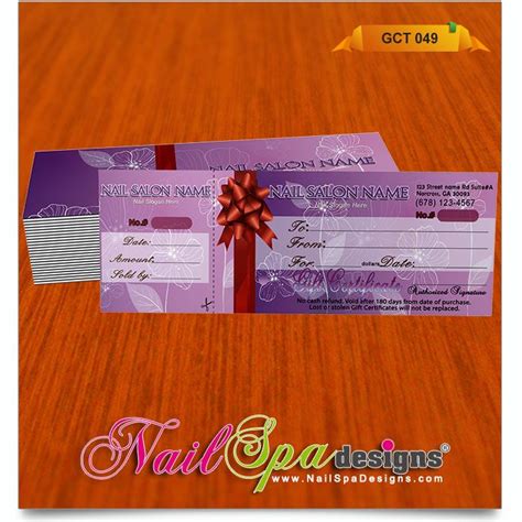 nail spa printing gift certificate template certificate templates